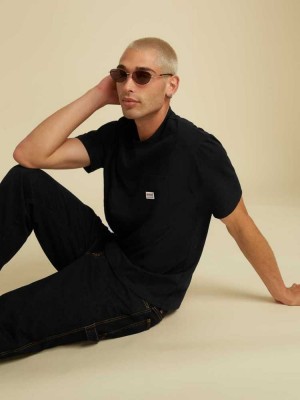 Black Guess Originals Kit Pocket Men's T-Shirts | 7805-VMCNS
