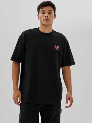 Black Guess Originals x Anna Nicole Smith Men's T-Shirts | 4670-HPNDU