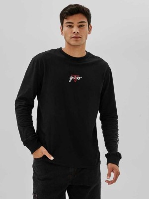 Black Guess Originals x Anna Nicole Smith Men's T-Shirts | 9681-AJCHE