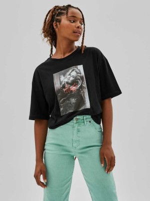 Black Guess Originals x Anna Nicole Smith Women's T-Shirts | 5371-FEKLZ