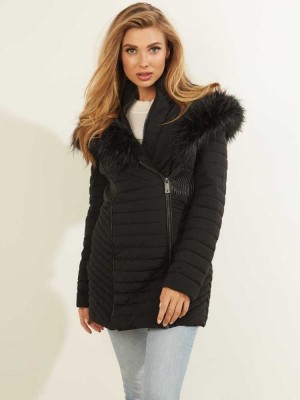 Black Guess Oxana Quilted Women's Jackets | 3258-UAKQX
