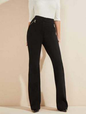 Black Guess Ponte Women's Pants | 5923-QCEWA