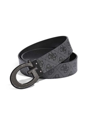 Black Guess Reversible G Logo Buckle Men's Belts | 9206-QMOYW