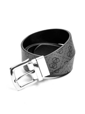 Black Guess Reversible Men's Belts | 9760-JLKGT