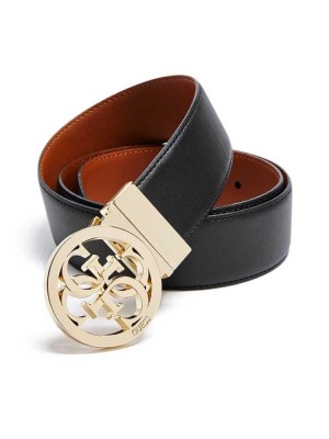 Black Guess Reversible Quattro G Logo Women's Belts | 7132-TKMHU