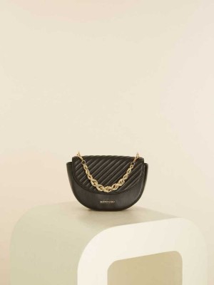 Black Guess Rope Chain Crossbody Women's Handbags | 4865-ULMIX