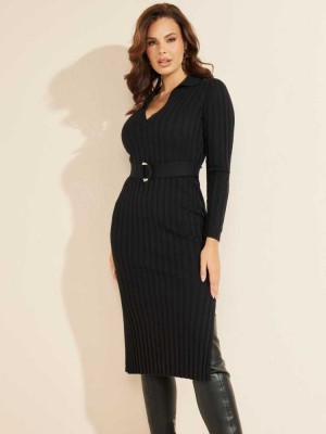 Black Guess Ruth Women's Dresses | 0354-RBLFQ