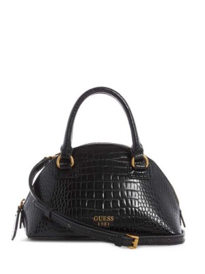 Black Guess Shilah Small Dome Women's Crossbodies | 5740-YOGRN