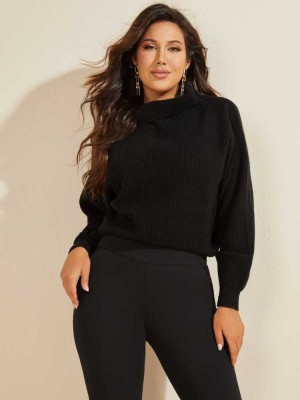 Black Guess Snuggle Up Cashmere Women's Sweaters | 1290-ZDUAL