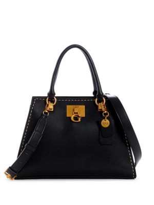 Black Guess Stephi Girlfriend Women's Satchels | 3789-URIMW