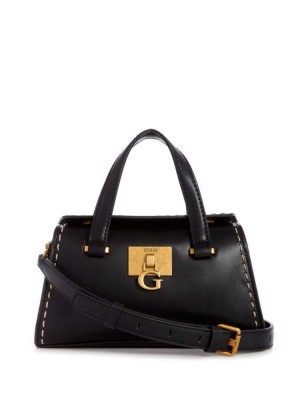 Black Guess Stephi Mini Women's Satchels | 9781-NALKY