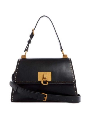 Black Guess Stephi Top-Handle Women's Shoulder Bags | 5873-RJWPH