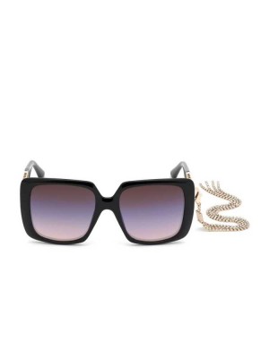 Black Guess Tassel Square Women's Sunglasses | 6982-LYBDR