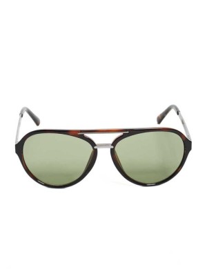 Black Light Green Guess Samuel Logo Aviator Men's Sunglasses | 8310-LCWGZ