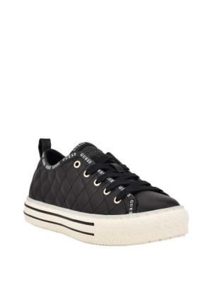 Black Multicolor Guess Quilted Low-Top Women's Sneakers | 0931-QJXVZ
