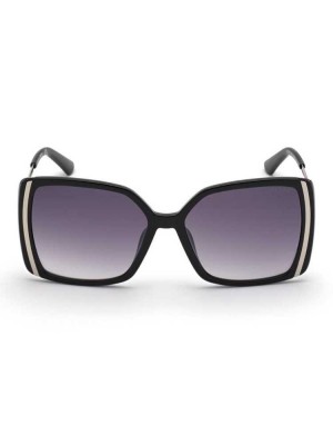 Black Purple Guess Cutout Square Women's Sunglasses | 9453-URGZE