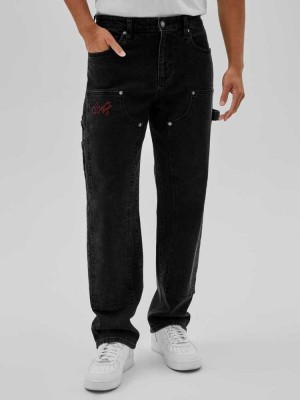 Black Wash Guess Originals Carpenter Men's Pants | 0684-DMHOI