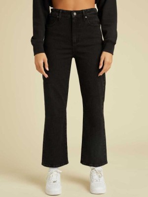 Black Wash Guess Originals Cropped Mom Women's Jeans | 2380-NEAHF