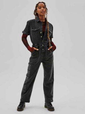 Black Wash Guess Originals x Anna Nicole Smith Denim Women's Jumpsuits | 5041-LTIUA