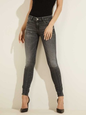 Black White Guess Eco Curve X Women's Jeans | 9258-LAOPG