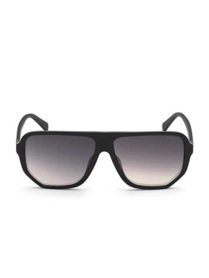 Black / Red Guess Pilot Shield Men's Sunglasses | 1572-UZFJN