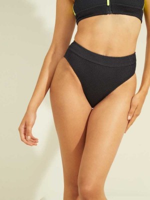 Blue Deep Grey Guess Amanda High-Waist Bikini Bottoms Women's Swimwear | 9516-XZNIF