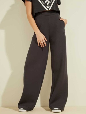 Blue Deep Grey Guess Eco Logo Tape Scuba Wide-Leg Women's Pants | 3016-XRSWY