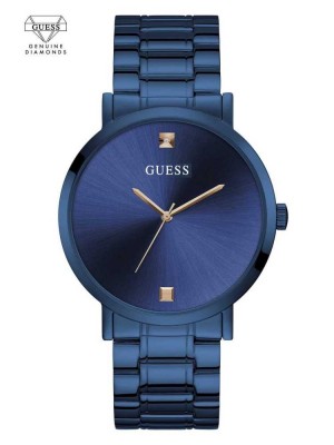 Blue Guess Blue Diamond Analog Men's Watches | 9763-DNKOE