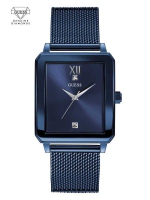Blue Guess Blue Diamond Rectangular Women's Watches | 4320-FEOVY
