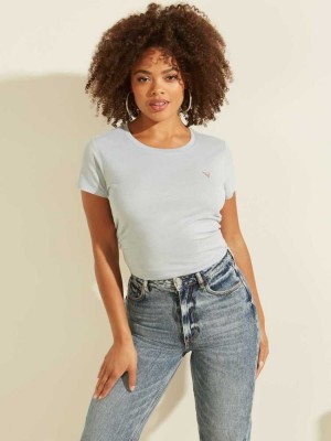 Blue Guess Eco Logo Baby Women's T-Shirts | 2807-NFARW