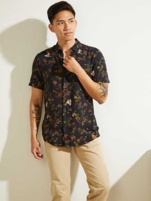 Blue Guess Eco Mystic Floral Men's Shirts | 3794-YMVES