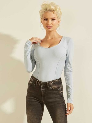 Blue Guess Eco Rommi Top Women's Tops | 6279-EGFWD