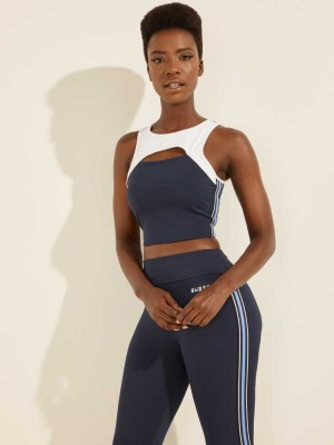 Blue Guess Ethel Cutout Active Women's Bras | 9351-DHEIR