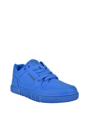 Blue Guess Julien Embossed Low-Top Women's Sneakers | 0156-RLPZO