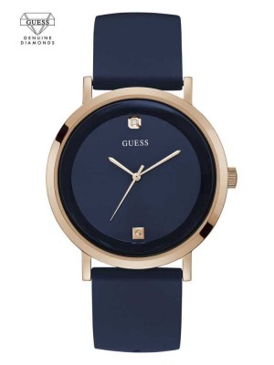 Blue Guess Navy and Rose Gold-Tone Analog Men's Watches | 2610-UGEBW