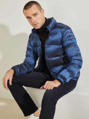Blue Guess Quilted Puffer Men's Jackets | 8763-EJOBY