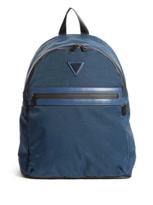 Blue Guess Quinto Men's Backpacks | 3479-BLMEU