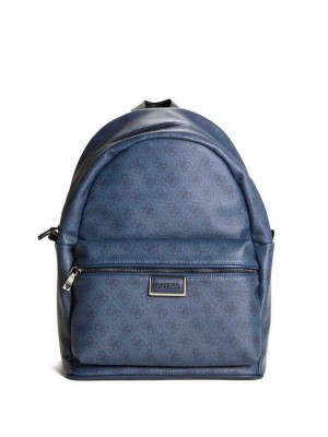 Blue Guess Scala Compact Men's Backpacks | 7604-KPJHB