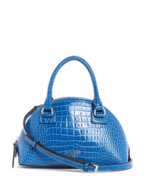 Blue Guess Shilah Small Dome Women's Crossbodies | 6541-JZOEQ