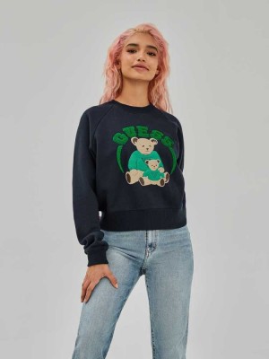 Blue Guess Spence Women's Sweatshirt | 5067-BCXLQ