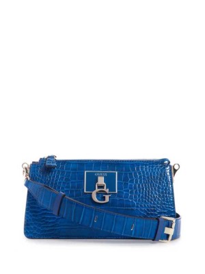 Blue Guess Stephi Mini Zip Women's Crossbodies | 0348-SRIMB