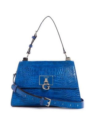 Blue Guess Stephi Top-Handle Flap Women's Crossbodies | 2907-AMSPU