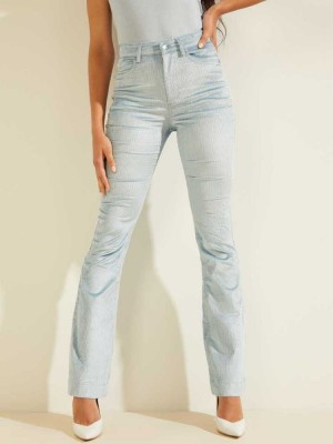Blue Guess Super-High Rise Corduroy Women's Pants | 4061-PUGYO
