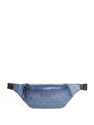 Blue Guess Vezzola Logo Men's Belt Bags | 8401-XABMZ