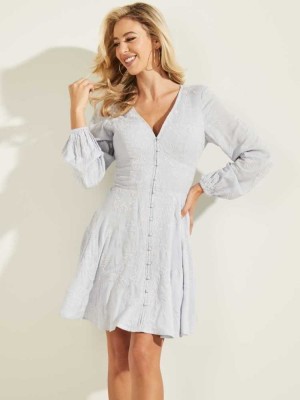 Blue Multicolor Guess Jennibelle Women's Dresses | 7281-GVZYP