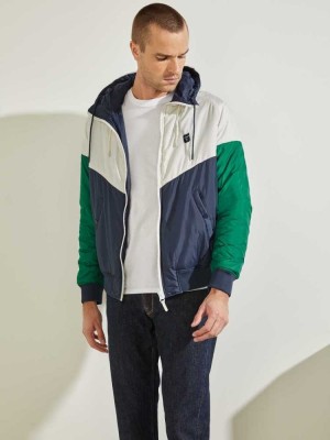 Blue Turquoise Guess Eco Ridley Reversible Puffer Men's Jackets | 3981-GVWNX