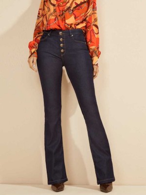 Blue Wash Guess Mini Flare Denim Women's Pants | 2819-GKXSO