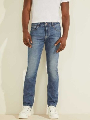 Blue White Guess Eco Angels Skinny Men's Jeans | 2037-TKEHG