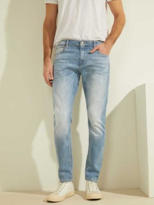 Blue White Guess Eco Faded Skinny Men's Jeans | 0532-KDRYA
