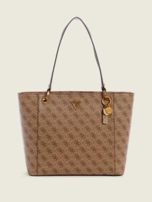 Brown Flower Guess Noelle Elite Quattro G Women's Totes | 7183-SYCOD